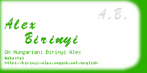 alex birinyi business card